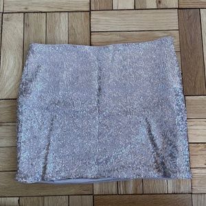 Zara Sequin Mini Skirt in gold blush color
